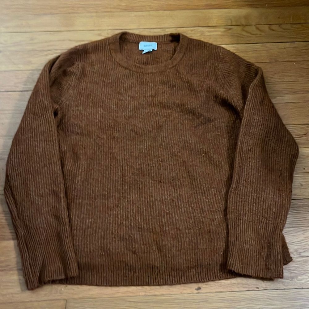 Old Navy • orange/brown ribbed crewneck sweater • size L